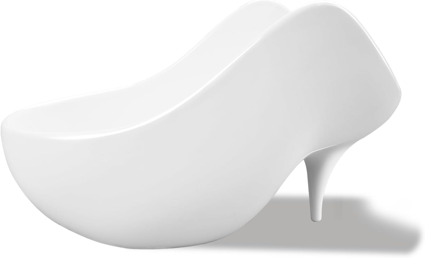 BreeRainz Stylish Ceramic Fruit Bowl for Kitchen Counter,Shoe-Shaped Modern Decorative Bowl for Home Decor,Key Bowl for Entry Table,10-inch Pedestal Bowl for Fruit and Breads(White)