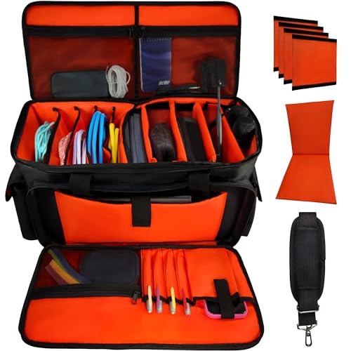 DERABY DJ Cable File Gig Bag with Detachable Dividers | 1680D Fabric | For DJ Gear, Sound Equipment...
