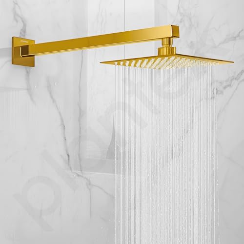 Image of Plantex 24-Inch Shower Arm for Overhead Shower /Stainless Steel Shower Pipe /Wall Mount Bathroom Fitting with -Inch Thread - Pack of 1 (Gold)