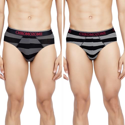 Chromozome Mens Modal-Stretch Striper Briefs (Pack of 2)