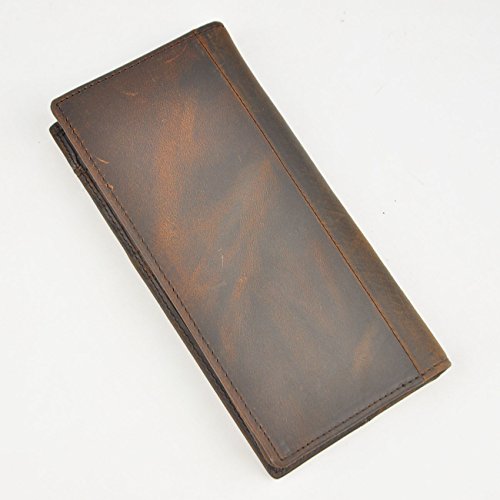 Le'aokuu Mens Genuine Leather Bifold Wallet Organizer Checkbook Card Case（0 1019 B Brown） #TOP1