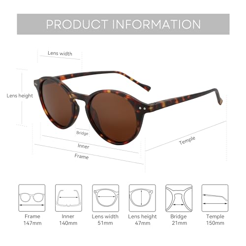 Image of ZENOTTIC Polarized Round Sunglasses, Stylish Sunglasses for Men and Women Retro Classic, Multi-Style Selection