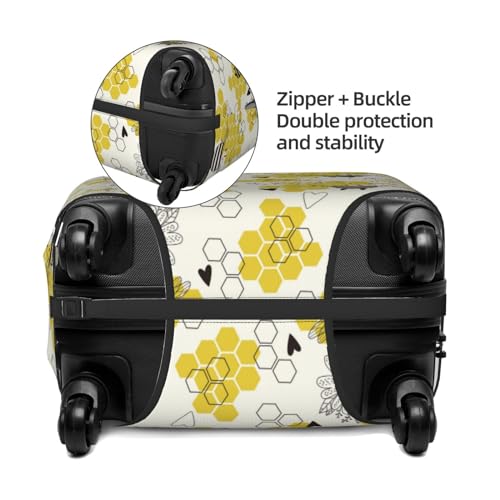 Heart Shaped Honeycomb Luggage Cover Washable Elasticated Luggage Covers For Suitcase Tsa Approved Stylish Dust And Scratch Resistant Luggage Case Protector For Kids And Adults3