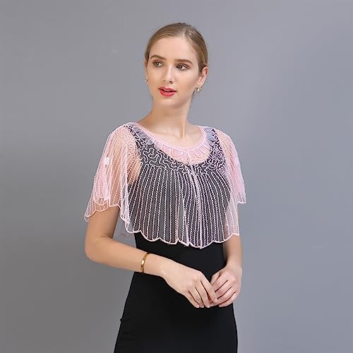 1920s Women’s Shawl Sequin Beaded, Shawls and Wraps for Evening Dresses Wedding Cape Cover Up3