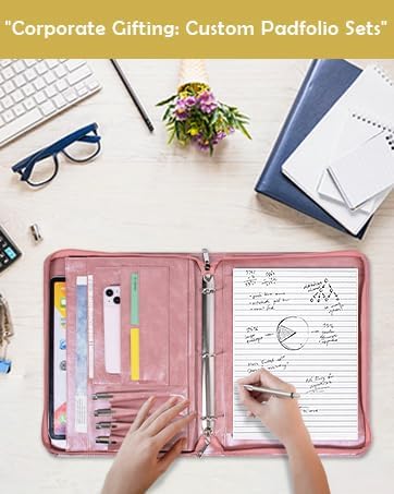 Miniatura 9 de Nombre grabado gratis, carpeta de cartera personalizada para mujeres, carpeta de 3 anillos de piel sintética, organizador de carpetas con