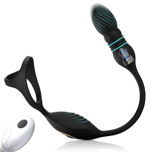 Plug Anal Prostate Stimulant Vibrant avec Anneau Pénien Sex Toýs Homme Gode Vibro-masseur Va Et Vient Anal Plug Homme pour Anus Stimulateur Prostate Sex Toys Anals Sextoy Sex Toýs Couple