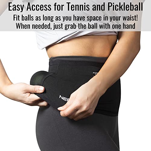 Nebudo Tennisball-Band-Halter, Pickleball, Tennisbälle, Pickleballs Haltezubehör für Damen, Rock, Herren, Taille, Hüfttaschen, Zubehör (L: 94 cm - 101,6 cm, Flexible Taille)