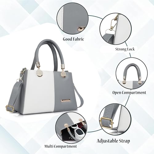 Image of Gold Rose Women's Elegant Color Block Handbag - Stylish Top Handle Purse for Office, Party & Daily Use | Premium Structured Ladies Hand Bag