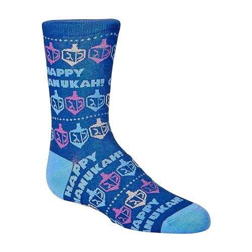 Image of Rite Lite Chanukah Socks, Youth Crew, Dreidels & Happy Chanukah with Lurex, Carded