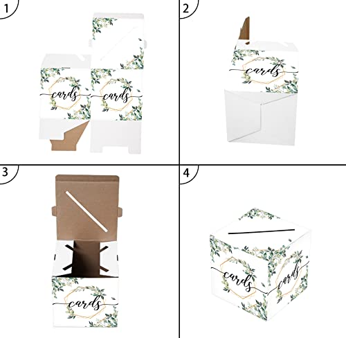 Greenery Theme Card Box – 8”*8”*8” Gift Or Money Box Holder For Wedding,Baby Or Bridal Shower,Birthday, Graduation,Engagement, Party Favor, Decorations, 1 Set(Hezi-B015) #TOP2