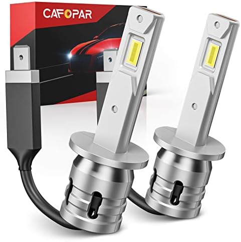 CAFOPAR H1 LED Headlight Bulb, H1 LED Bulb 20,000 Lumens 300% Brighter 6500K Cool White 1:1 Mini Size, Non-polarity, High/Low Beam Fog light Plug and Play Halogen Replacement Bulb