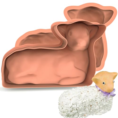 Kamehame Lamb Cake Mold Silicone 3D Easter Lamb Cake Molds for Baking Spring Lamb Mold Cake Pan for Easter Baking