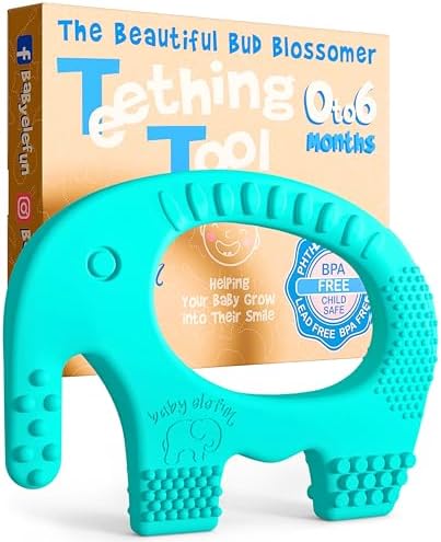 Baby Elefun Baby Teething Rings 5X Pain Relief Zero Delay 0-6 Months Turquoise