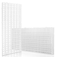 LINLAN 4 Stück 15x30cm Kunststoffgitter-Aquarium, Aquarium-Trennwand, Aquariumteiler für Bodenschutz und Aquascaping-Unterstützung (Weiß-ohne Zubehör)