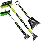 SEAAES Snow Brush and Ice Scraper with Squeegee, Extendable Snow Shovel for Car Window Windshield SU