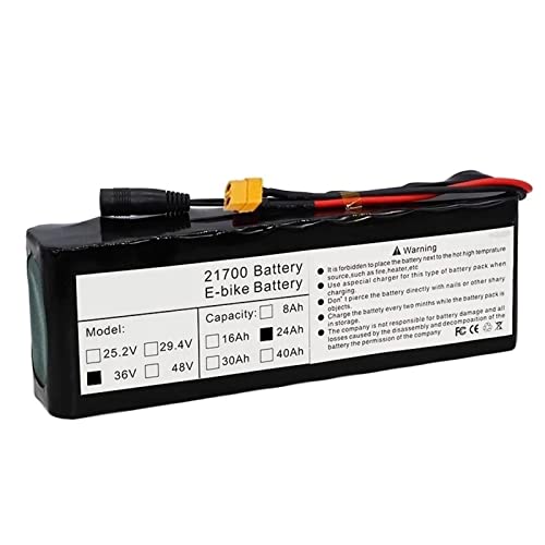 Nalmaxo 36V Lithium Battery Pack 24Ah Electric Car Rechargeable Battery With Charger For Electric Car Electric Scooter Replacement Lithium Iron Phosphate Battery #TOP3