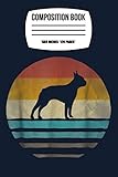 boston terrier dog retro vintage 70s silhouette breed zh notebook: 120 wide lined pages - 6 x 9 - college ruled journal book, planner, diary for women, men, teens, and children