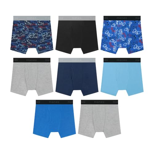 Image of Hanes boys Underwear Boxer Briefs Pack, 8-pack, Cotton-stretch Dyed Boys' Underwear, Moisture-wicking