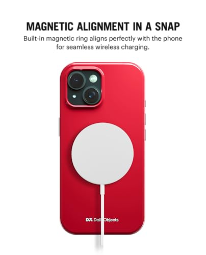 Image of DailyObjects Polycarbonate Enamel Bumper Magsafe Case for iPhone 14 Compatible with Mag-Safe Wireless Charging | Red Hybrid Magnetic Back Cover