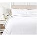 AmazonBasics Deluxe Striped Microfiber Duvet Cover Set - Full or Queen, Bright White