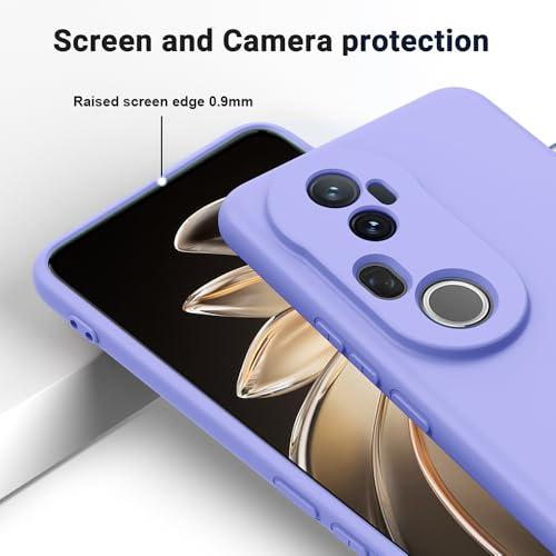 Image of Casotec Back Cover for Vivo T4 Ultra 5G | Full Camera Protection | Premium Liquid Silicon Case | Flexible Bumper Case for Vivo T4 Ultra 5G (Purple)