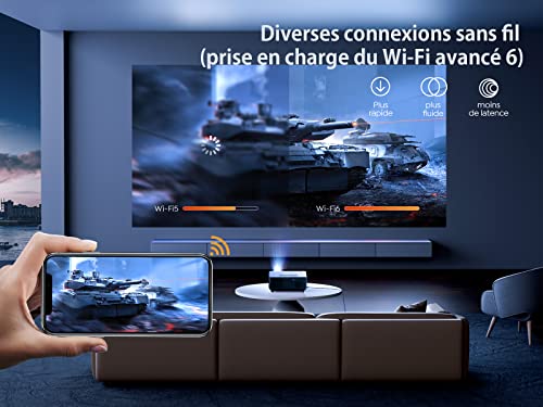 vidéoprojecteur 5g wifi bluetooh,yaber ace k1 650 ansi lumens 4k supporté full hd 1080p projecteur,auto focus&moteur otique etièrement sellé rétroprojecteur home cinéma pour phones,fire stick,ps5