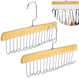 Langlebige Materialien - Unsere Gürtelbügel für die Garderobe sind aus Holz und Edelstahl, diese holzbügel sind solide und langlebig,platzsparend,nicht leicht deformiert und langfristige nutzung.Die Kanten jedes Bügels sind glatt verarbeitet.