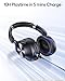 TAGRY Hybrid Active Noise Cancelling Headphones 100H Playtime Wireless Bluetooth Over Ear Headphone with Fast Charging Hi-Res Audio Comfort Earcups Headsets for Home Travel Office Phone PC Black
