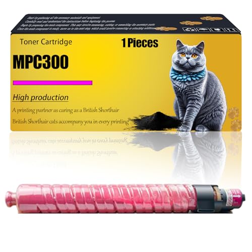 WZLAD MPC300 Compatible for Ricoh Toner Cartridge 841299 841300 841301 841302 Aficio MPC300 Aficio MPC300SR Aficio MPC400 Aficio MPC400SR Printers, High Yield Alternatives Reliable Printing (Magenta)