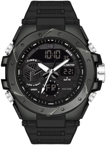 Carlington Analog-Digital Sports Watch Chronograph, Dual Time,Alarm, Stopwatch, Calendar, Water-Resistant, Shock-Resistant, Back Light Display. The Perfect Watch for Men-CT9140 Series