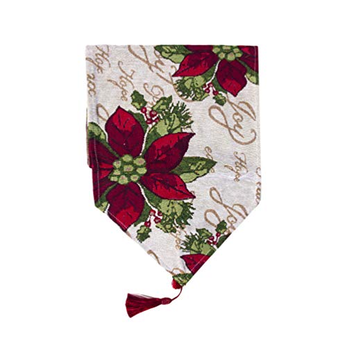 Amosfun Estampa de mesa de Natal de algodão com elemento natalino, decoração de mesa e jantar para c