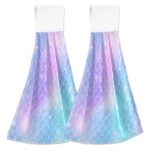 Meerjungfrau Fisch Schuppen Küchenhandtücher Shining Princess Hängetuch Geschirrtücher Cover
