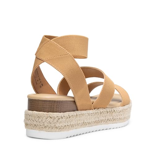 Image of DREAM PAIRS Strappy Espadrille Platform Wedge Sandals for Women Dressy Summer, Comfortable Open Toe Sandals with Cushioned Insole and Ankle Strap Buckle