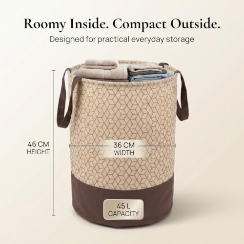 Image of BSB HOME 45L Large Laundry Basket for Clothes | Foldable Laundry Bag with Handles | Collapsible Dirty Clothes Storage Basket & Hamper | Multipurpose Organizer for Bedroom, Bathroom, Toys & Home