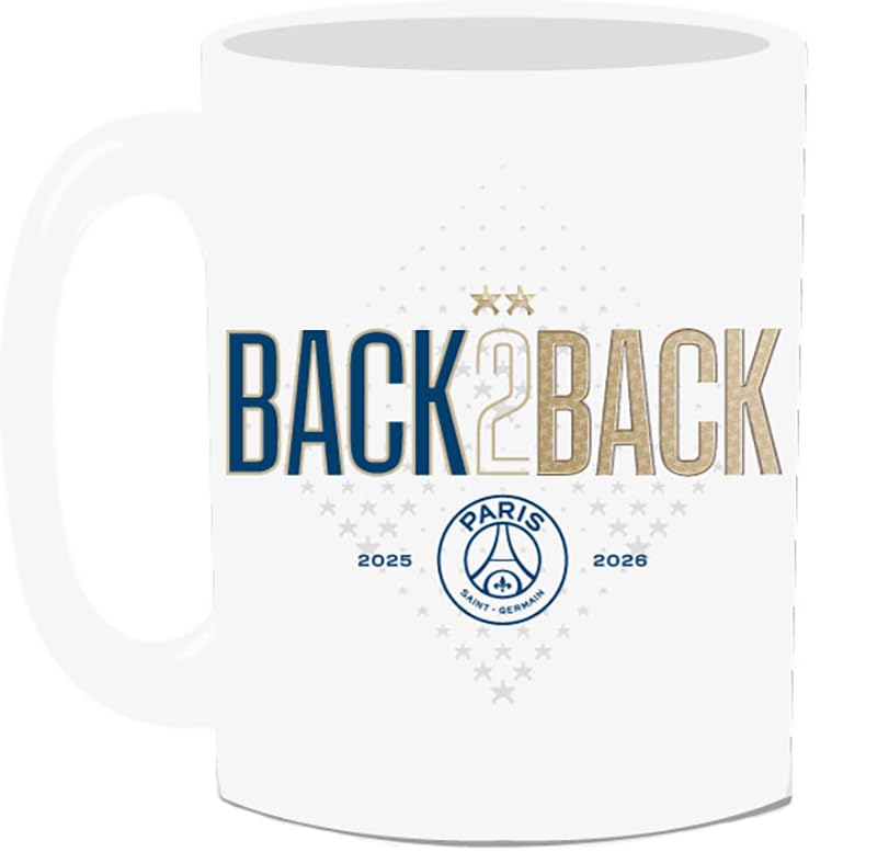 PSG Mug Back to back 2 étoiles - Collection officielle PARIS SAINT GERMAIN