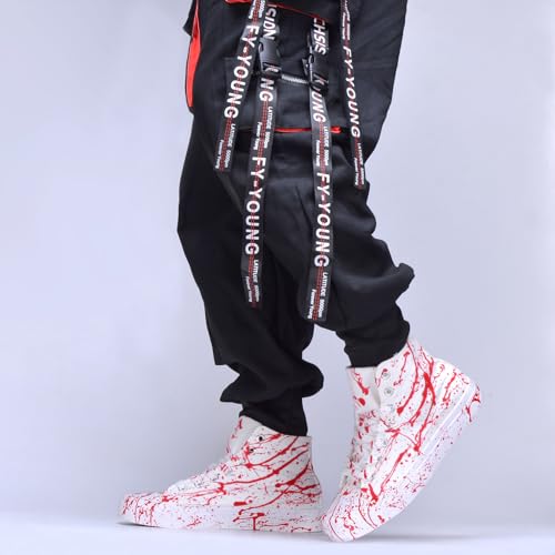 Unisex Halloween Horror Bloody Splatter Sneakers for Men & Women Lace Up Classic High Top Casual Walking Shoes4