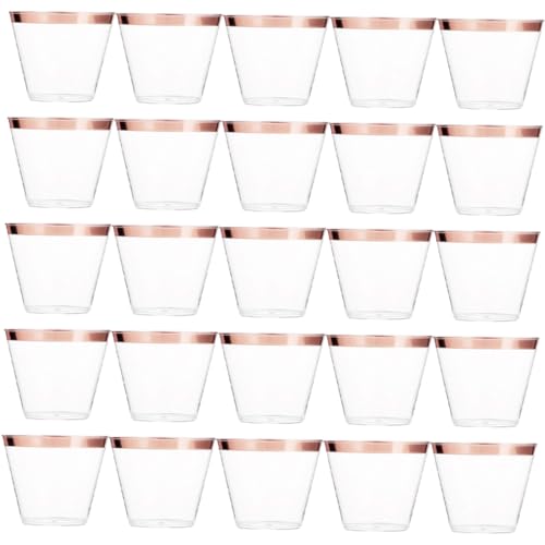 MOLUCKFU 25個 使い捨て洋酒カップ プラスチック製 パーティービバレッジカップ デザートアイスクリーム対応 飲み会やカフェに