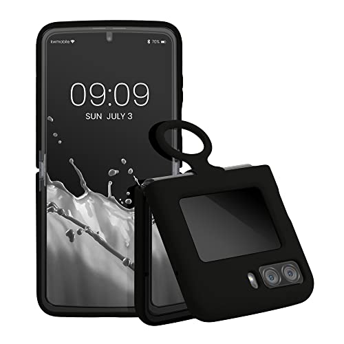 kwmobile Coque Pliable Compatible avec Motorola Razr 2022 - Étui de Protection Pliable en TPU avec Porte-clés - Noir