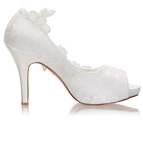 Emily Bridal Wedding Shoes Pointed peep Toe Flowers high Heel Bridal Shoes3
