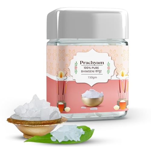 Image of 100% Pure Bhimseni Camphor Flakes 150g Jar | Zero Residue Natural Kapoor for Puja, Havan, Aromatherapy & Air Purification | Authentic Desi Kapur