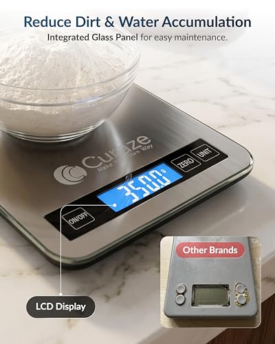Image of Curaze Digital Food Weight Machine For Kitchen up to 10 kg Capacity -Accurate Kitchen Weighing Scale For Home Baking, Cooking & Fitness with Touch Button Tare Function, Ideal For Food Measuring