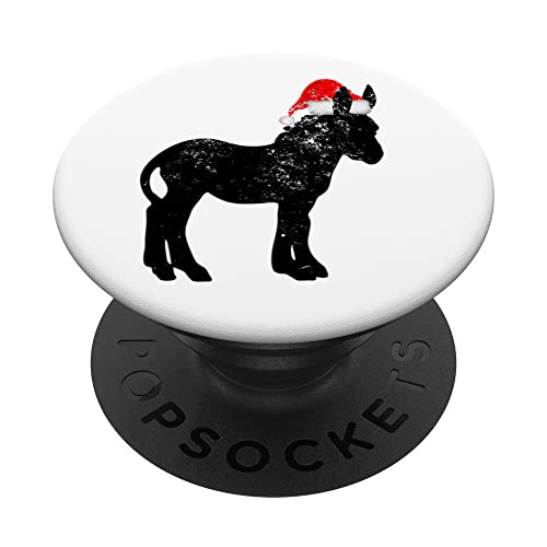 Donkey Mule Burro Santa Hat - Pijama navideño PopSockets PopGrip Intercambiable