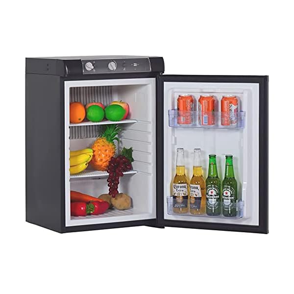 SMETA RV Propane Refrigerator 3 Way Gas 12v Compact Fridge without