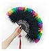 ASVNDD Fan di Piuma Cinese Fan di Pavone Piegatura Pieghevole Fan di Mano Partito da Sposa Cosplay Dance Fan Decoration Home Decoration (Color : A39 48x25cm)