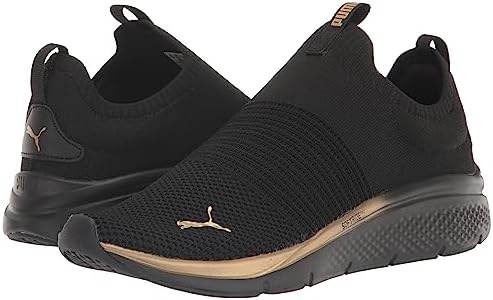 PUMA Women's SOFTRIDE PRO ECHO SLIP-ON MOLTEN METAL Sneaker, PUMA Black-PUMA Gold, 11 | Image 7