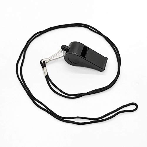 Silbatos plásticos negros con cordón set de 24 miniatura 5