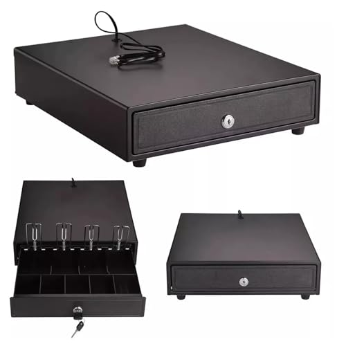 Electronic Cash Drawer with Lock 4 Bill 5 Coin Till for POS System