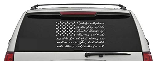 American Flag Pledge of Allegiance Vinyl Truck Window Sticker Decal (17