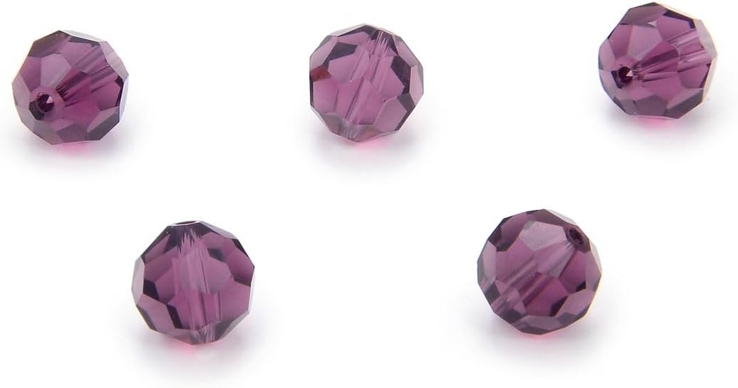 200pcs Adabele Austrian 6mm Faceted Loose Round Crystal Beads Amethyst Compatible with 5000 Swarovski Crystals Preciosa SS2R-611