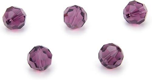 Miniatura 3 de Adabele - 200 cuentas de cristal redondas sueltas facetadas austriacas de 0.236 pulgadas (0.236 in), amatista compatibles con 5000 cristales de